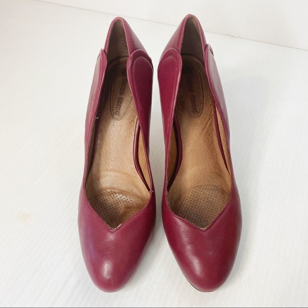 Corso Como Burgundy Leather Heels sz 8.5